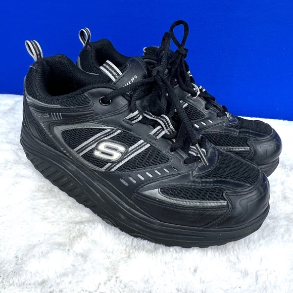 VINTAGE |•SKECHERS•| Shape-Ups! Black Activewear Walking Shoes Size 8 - Picture 4 of 12